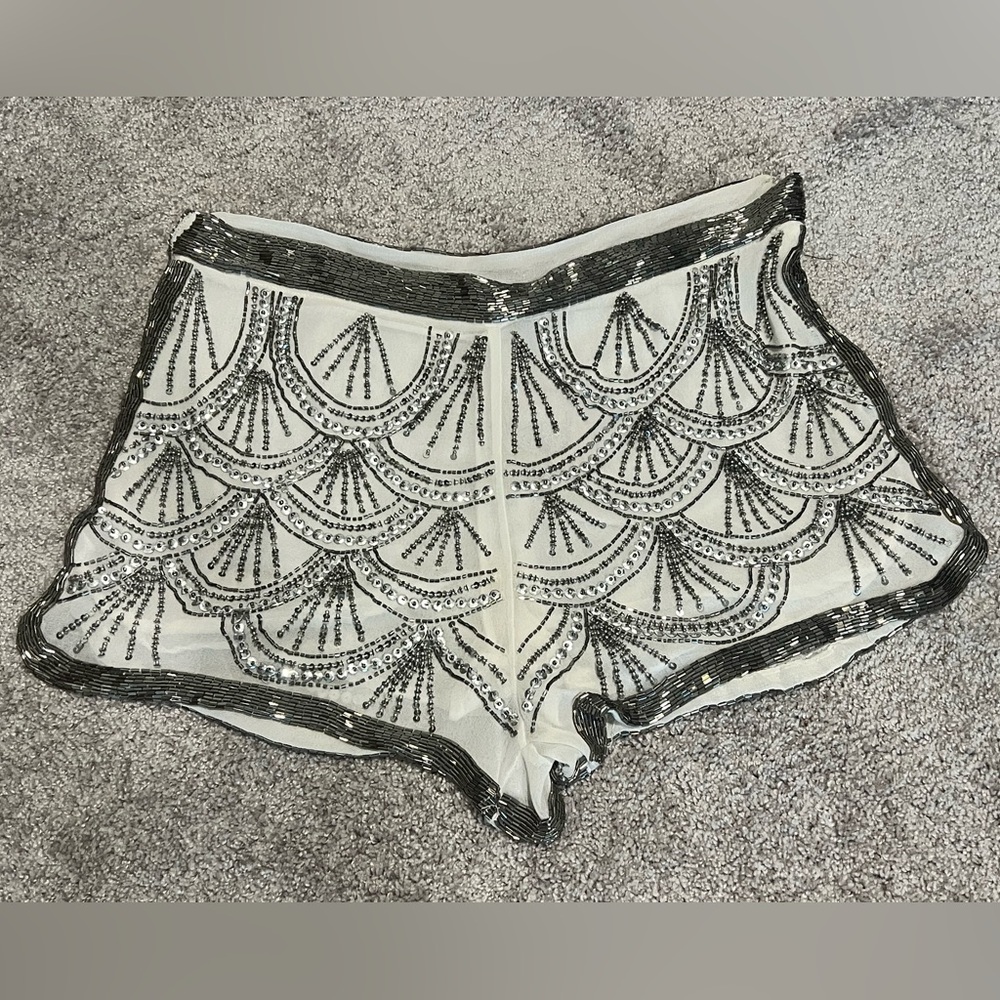 Over The Moon Sequin Shorts by Raga Sz:Large